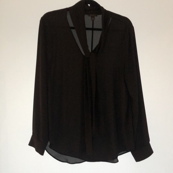 Ann Taylor black tie blouse - Picture 3 of 4